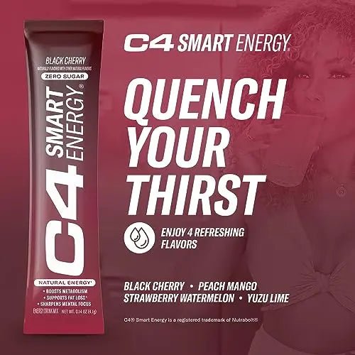 C4 Smart Energy Powder Stick Packs - Sugar Free Performance Fuel & Nootropic Brain - TrustMedUSA