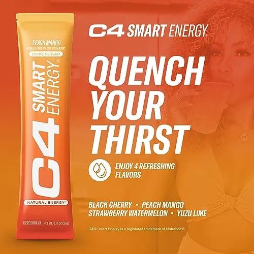 C4 Smart Energy Powder Stick Packs - Sugar Free Performance Fuel & Nootropic Brain - TrustMedUSA