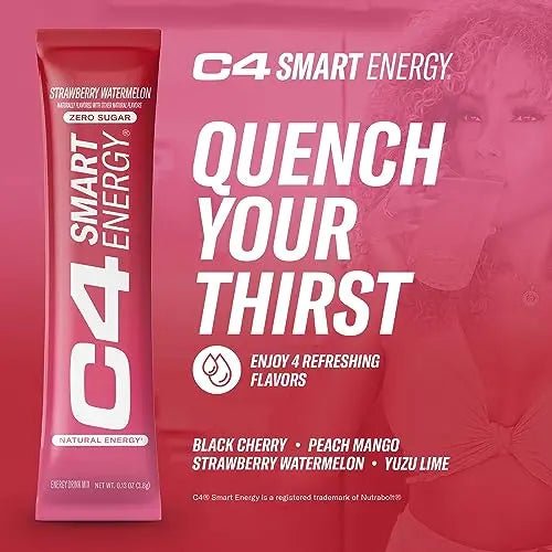 C4 Smart Energy Powder Stick Packs - Sugar Free Performance Fuel & Nootropic Brain - TrustMedUSA
