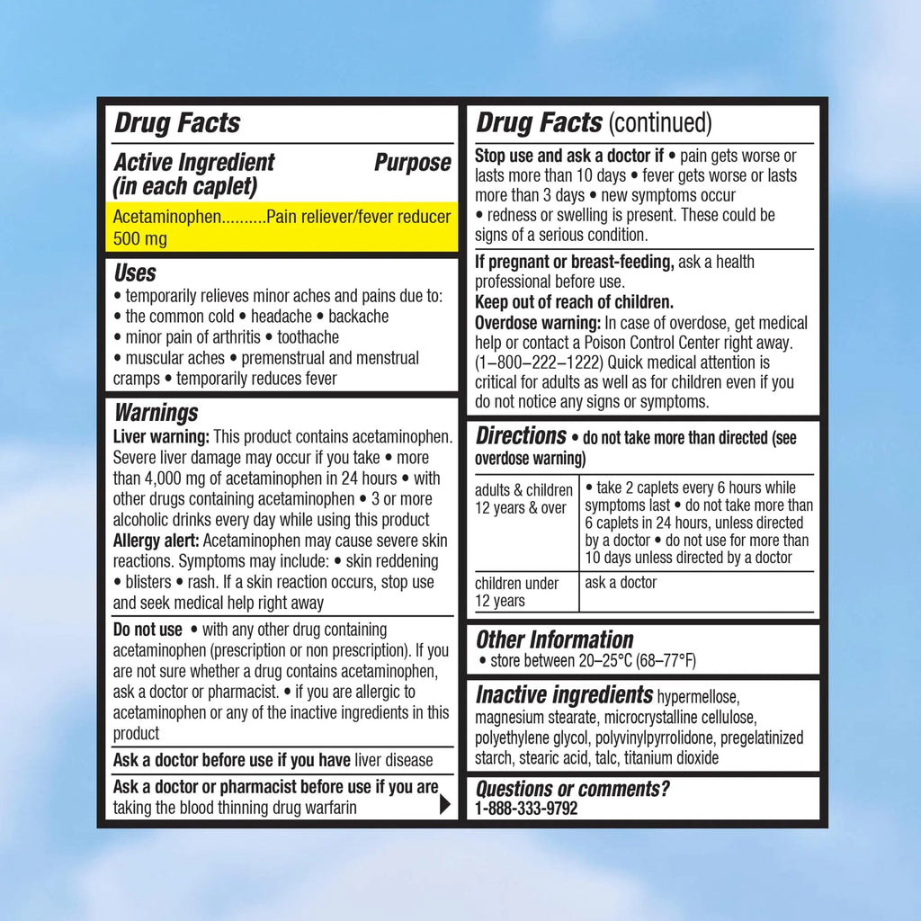 Cabinet: 500mg Acetaminophen for Headache Relief, Toothaches, Sore Throat, and Fever Reducer, Includes 1 Refillable Medicine Jar, 120 Tablets Refillable Glass Jar - w/Travel Tin - TrustMedUSA
