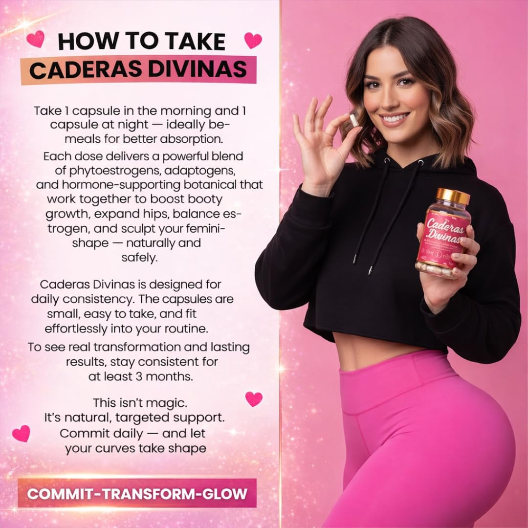 Caderas Divinas : Bigger Booty & Wider Hips – Aguaje + Maca Pills with Moringa & Saw Palmetto – 4 Super Ingredients for Natural Curve Growth – by CurvyFruit – 60 Capsules - TrustMedUSA