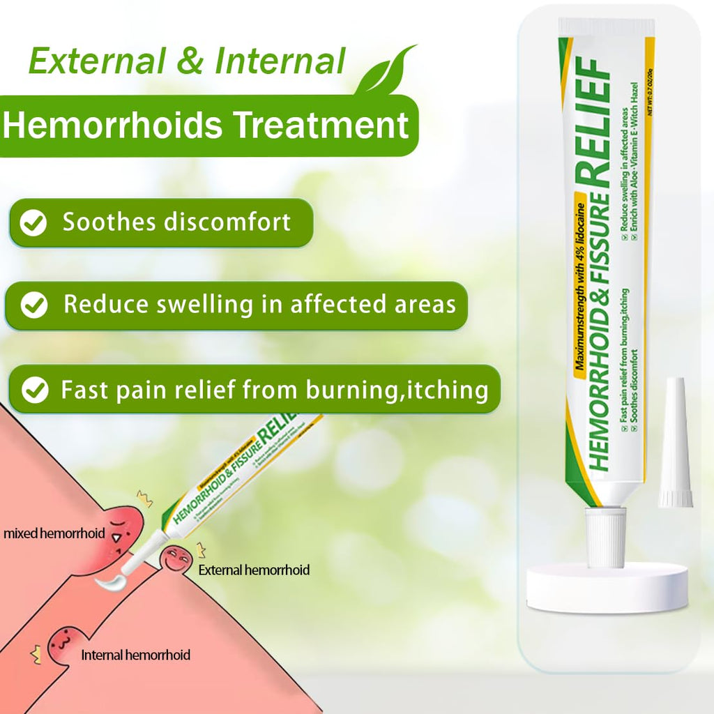 CainNeks Hemorrhoid & Fissure Relief Ointment 20g– 4% Lidocaine Maximum Strength Hemorrhoid Cream, Fast Itching Burning Swelling Relief, Herbs Fast Acting Ingredients. 0.7 oz. - TrustMedUSA