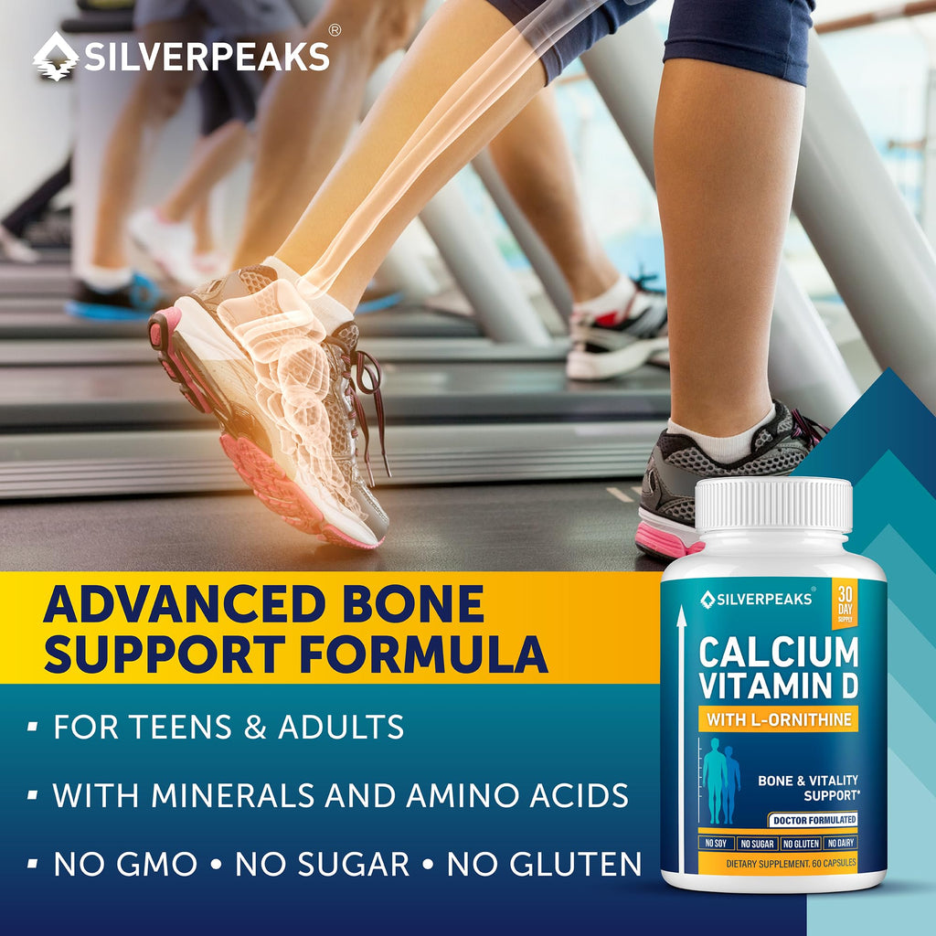 Calcium Supplement with Vitamin D3 and Zinc for Bone Health – Supports Bone Strength & Density – Gentle Non-Constipating Mineral & Amino Acids Blend for Women & Men - 60 Capsules (30 Day Supply) - TrustMedUSA