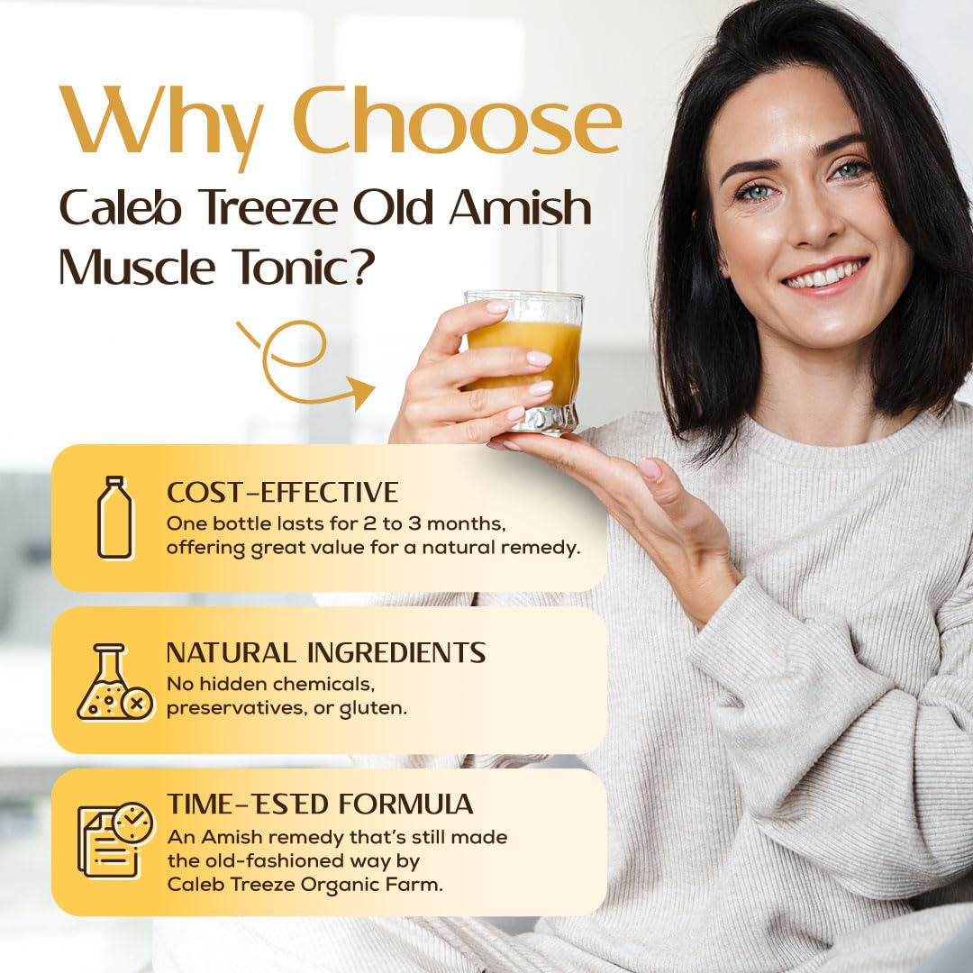 Caleb Treeze Old Amish Muscle Tonic 8 fl oz, Leg Cramps Relief, Foot Cramps Relief, Restless Legs, Muscle Cramps & Spasm Relief - TrustMedUSA