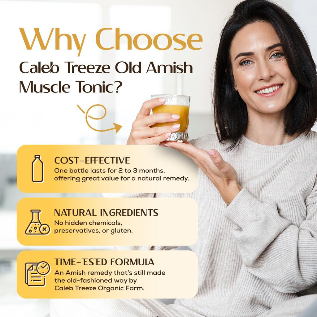 Caleb Treeze Old Amish Muscle Tonic 8 fl oz, Leg & Foot Cramps Relief, Restless Legs, Muscle Cramps & Spasm Relief - Pack of 6 - TrustMedUSA