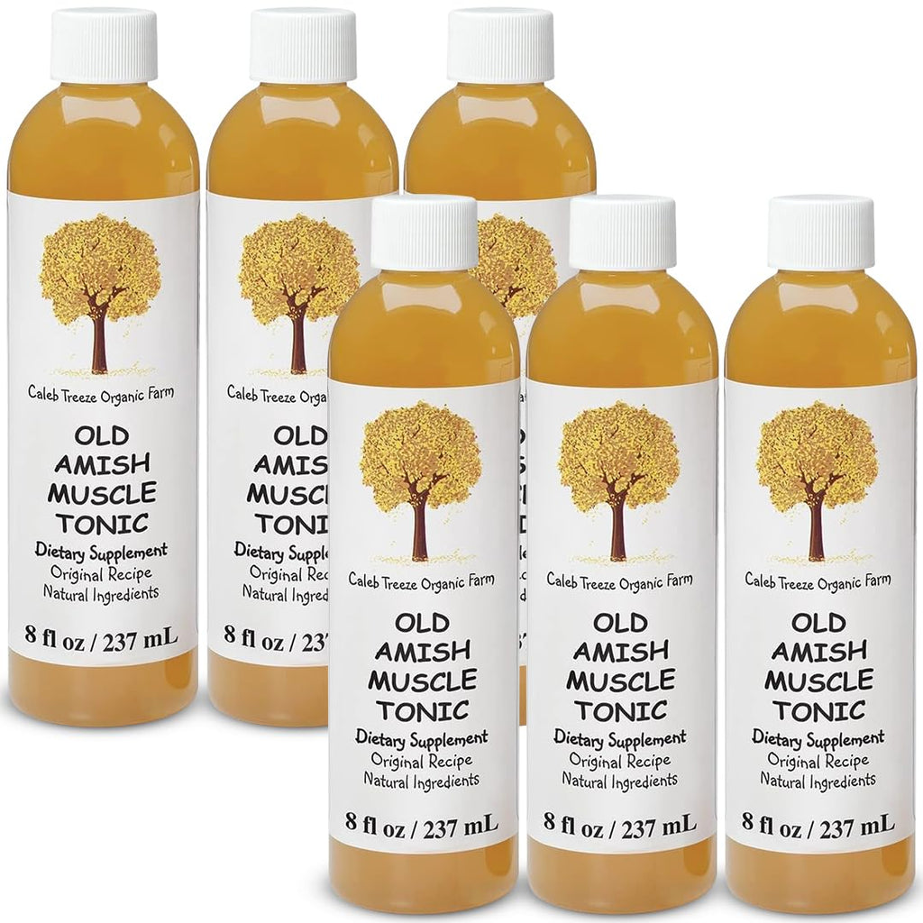 Caleb Treeze Old Amish Muscle Tonic 8 fl oz, Leg & Foot Cramps Relief, Restless Legs, Muscle Cramps & Spasm Relief - Pack of 6 - TrustMedUSA