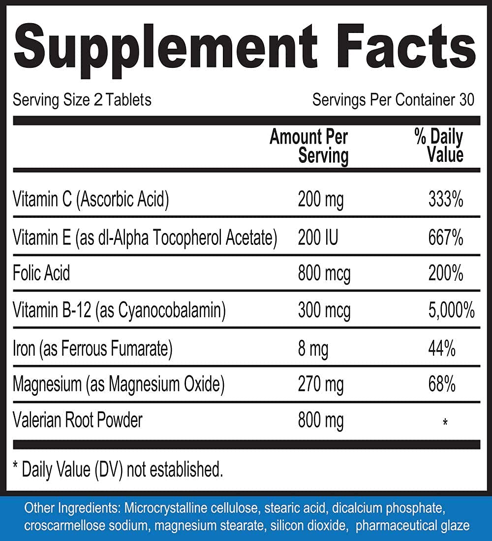 Calm Legs Natural for Natural Itching, Crawling, Tingling and Agitated Leg with Iron, Magnesium, and Valerian Root (60 Tablets)… - TrustMedUSA