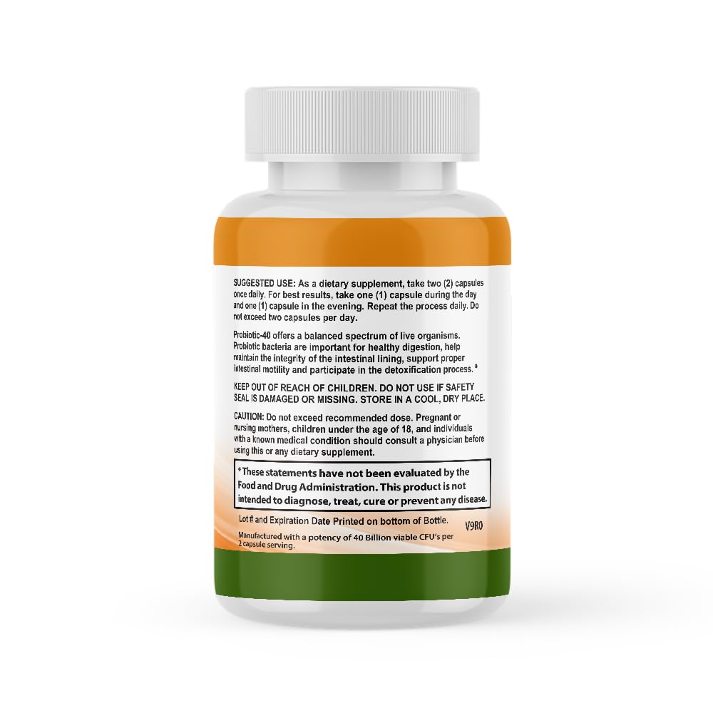 CALMING BLENDS Probiotic, 40 Billion CFU, Bi-Pass Delivery System for Maximum Effectiveness, Shelf Stable, 60 Vegetable Capsules - TrustMedUSA