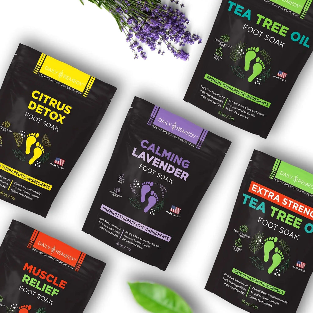 Calming Lavender Foot Soak with Epsom Salt, Made in USA, Foot Soak Soothes Sore Tired - TrustMedUSA