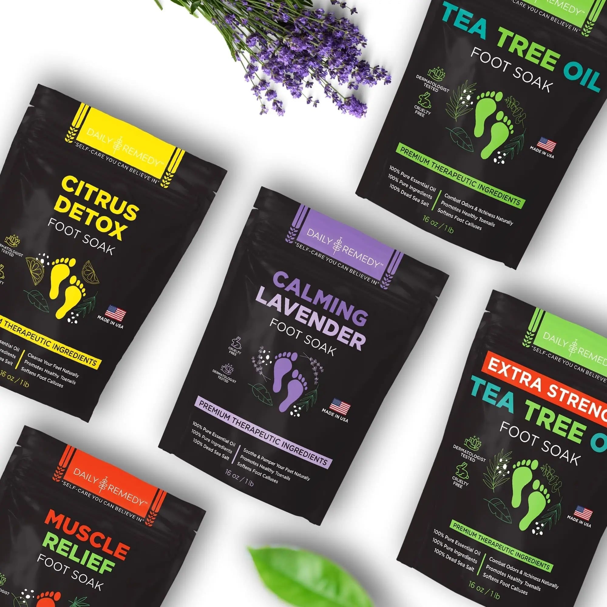 Calming Lavender Foot Soak with Epsom Salt, Made in USA, Foot Soak Soothes Sore Tired - TrustMedUSA