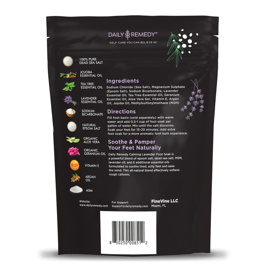 Calming Lavender Foot Soak with Epsom Salt, Made in USA, Foot Soak Soothes Sore Tired - TrustMedUSA
