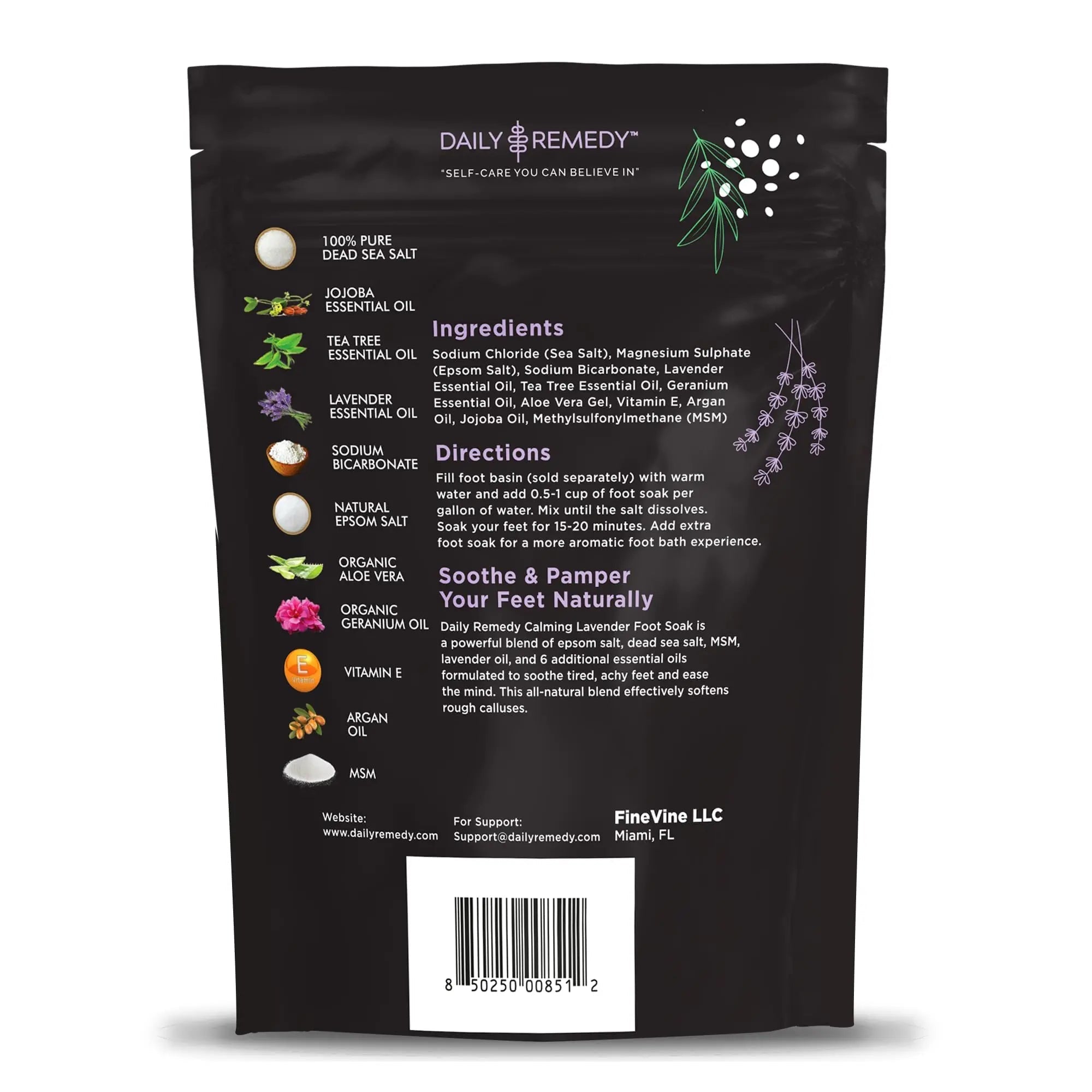 Calming Lavender Foot Soak with Epsom Salt, Made in USA, Foot Soak Soothes Sore Tired - TrustMedUSA