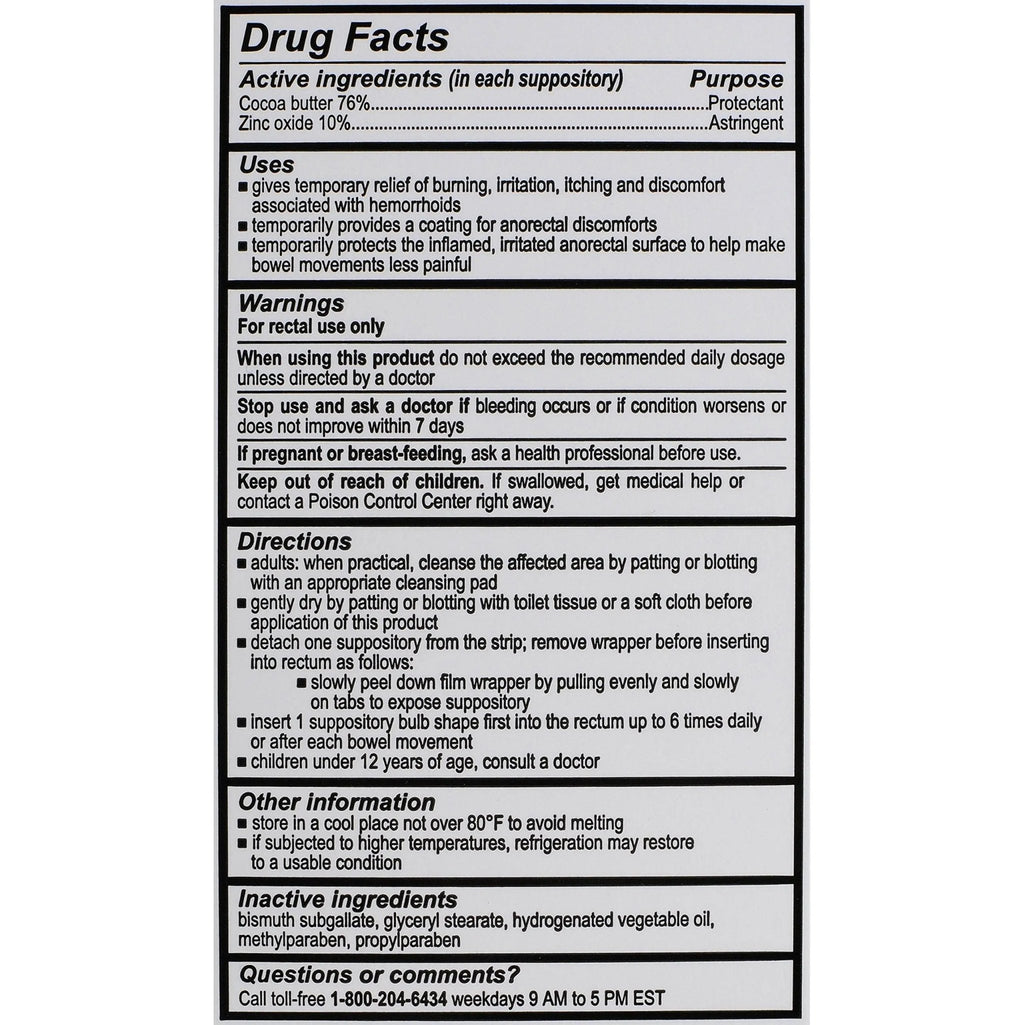 Calmol 4 Hemorrhoidal Suppositories with Soothing Natural Ingredients, 24 Count - TrustMedUSA
