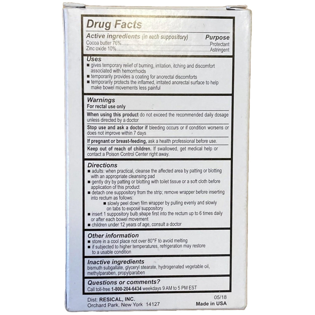 Calmol 4 Suppositories 24 (3 Pack) [Health and Beauty] - TrustMedUSA