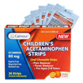CALMOUR Children's Acetaminophen 36 Strips | Pain Reliever & Fever Reducer | Fast-Acting Support for Cold & Flu Symptoms | Oral Chewable Strips for Kids Ages 2-9 | Travel Size, Orange Flavor - TrustMedUSA