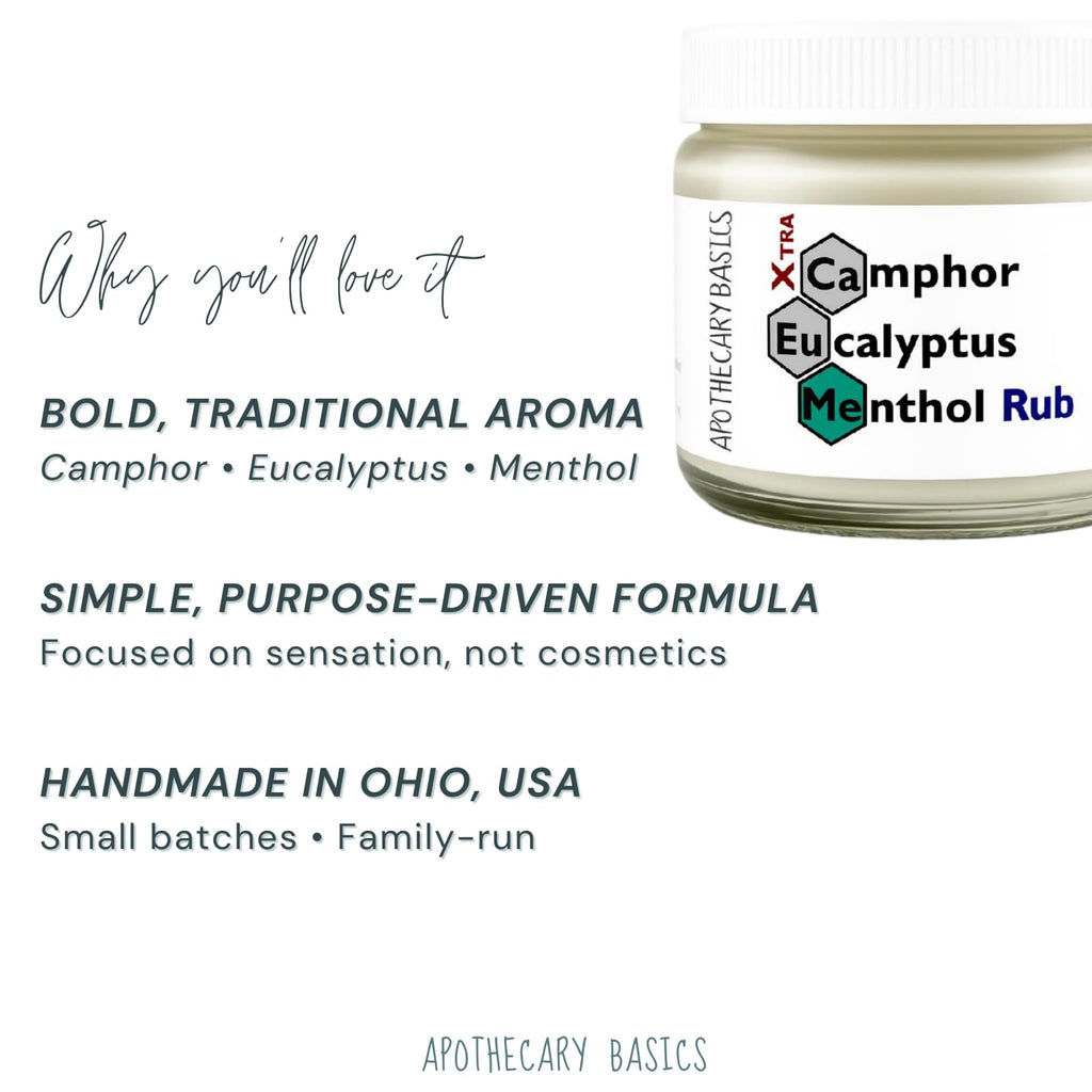Camphor+Eucalyptus+Menthol Xtra Rub – Handmade with Menthol, Camphor & Eucalyptus – Soothing & Refreshing – 2.5 fl oz - TrustMedUSA