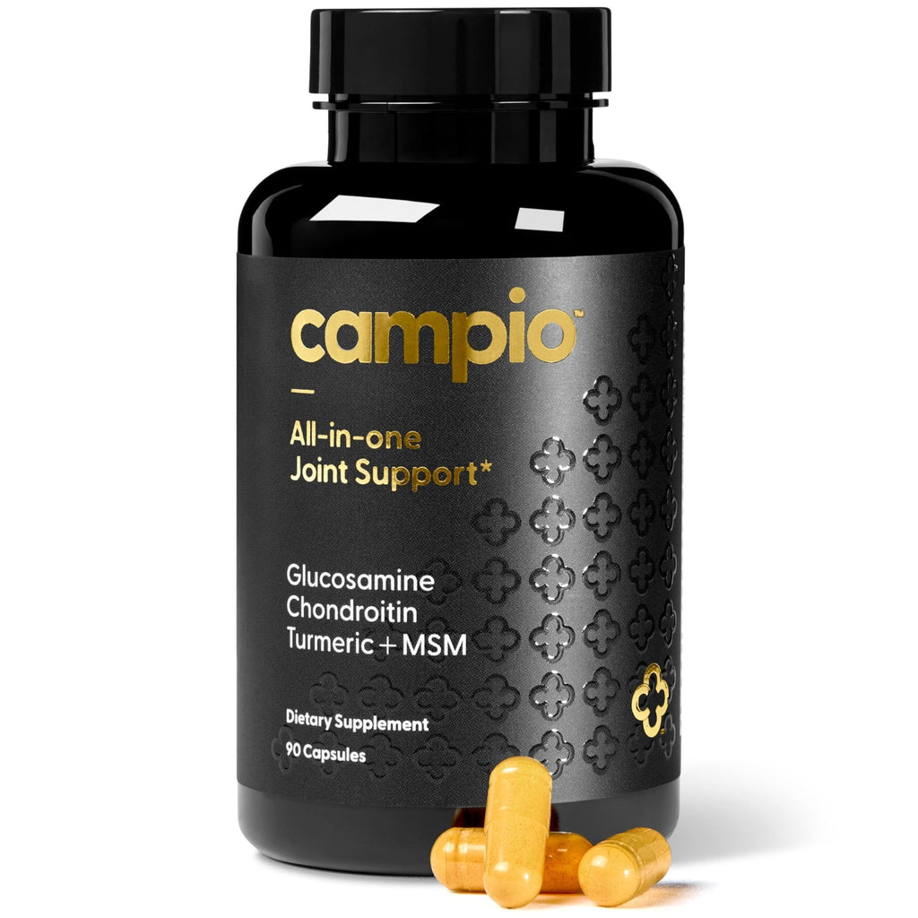 Campio Glucosamine Chondroitin MSM All-in-One Joint Support Supplement Turmeric, Hyaluronic Acid, Boswellia, Ginger Root, Bamboo, BioPerine, Black Pepper, Supports Joint Health & Flexibility 90 Count - TrustMedUSA