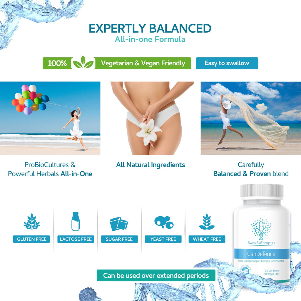 CanDefence - Candida Cleanse Ultimate Extra Strength All-in-ONE Formulation with Caprylic Acid, Probiotics and a synergistic Balance of 11 Different Botanicals - 90 Capsules - TrustMedUSA