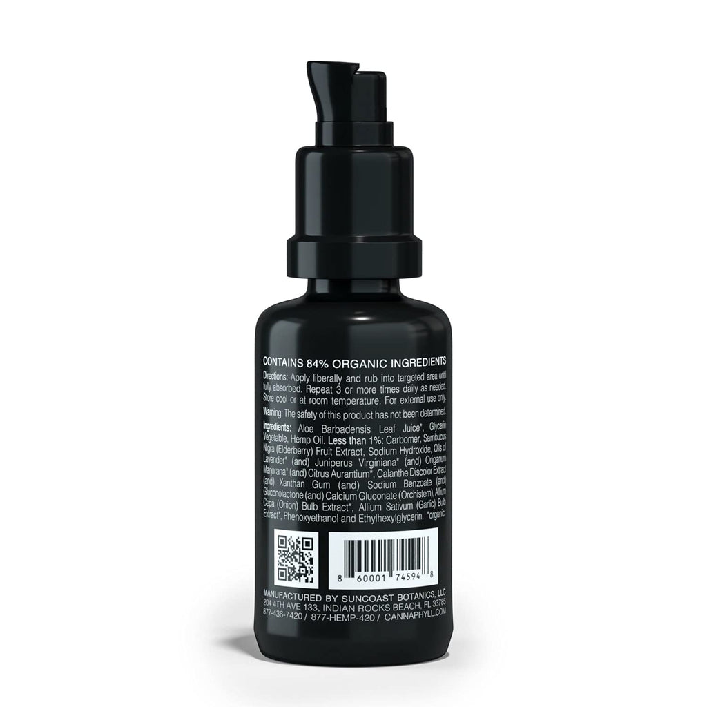 CANNAPHYLL Topical Organic Natural Hemp Gel (1 oz) for Skin, Back, Shoulder, Muscle, Nerves, and Joints, Tattoo Aftercare Made with Lavender, Neroli, Marjoram, and Cedarwood - TrustMedUSA