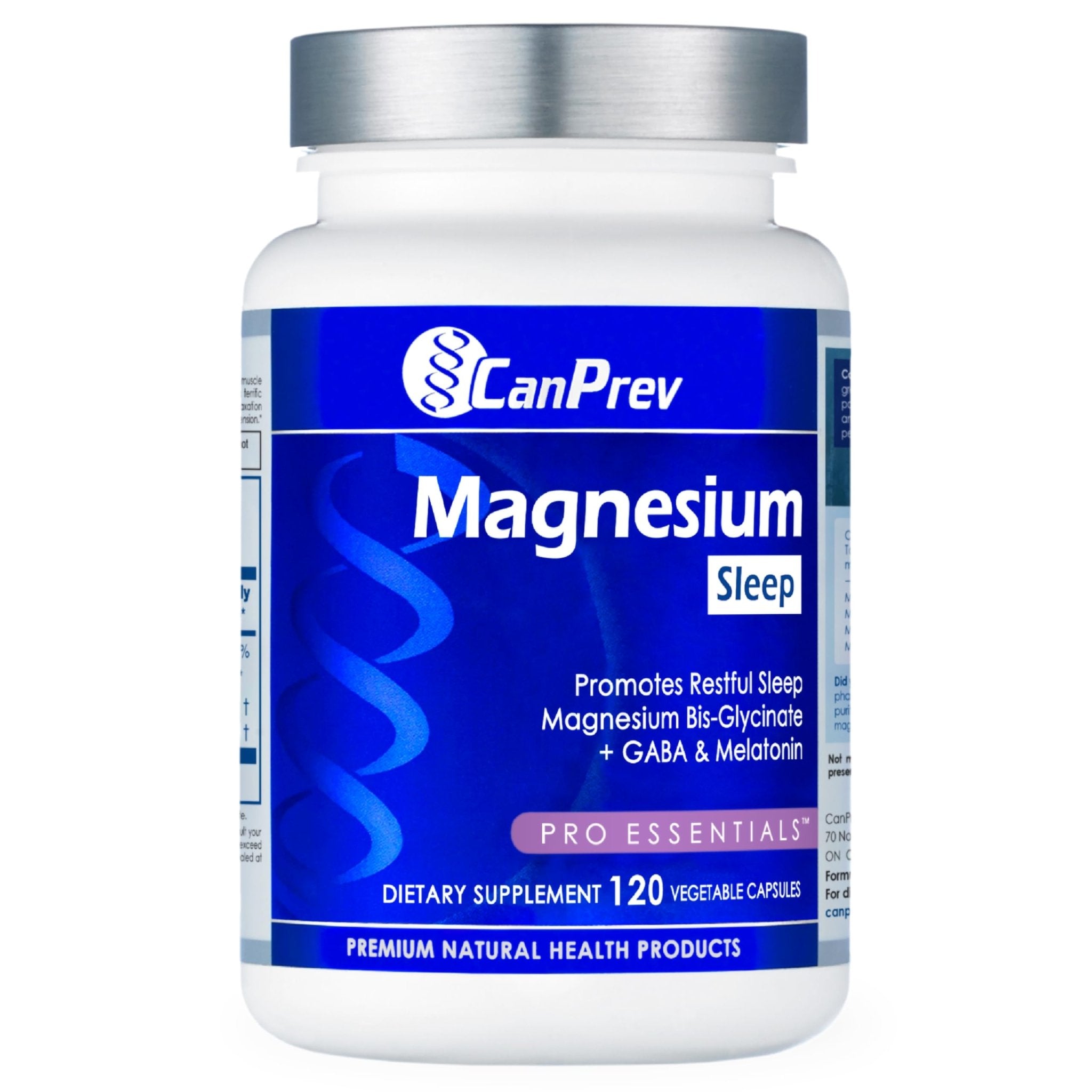 CanPrev Magnesium Bisglycinate Chelated + GABA & Melatonin, 120 Veg Caps, 120-Day Supply, Support Restful Night, Muscle Function, Promote Relaxation & Balanced Sleep-Wake Cycle, Vegan, No GMO & Gluten - TrustMedUSA