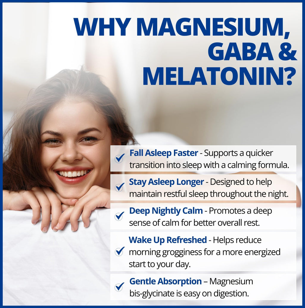 CanPrev Magnesium Bisglycinate Chelated + GABA & Melatonin, 120 Veg Caps, 120-Day Supply, Support Restful Night, Muscle Function, Promote Relaxation & Balanced Sleep-Wake Cycle, Vegan, No GMO & Gluten - TrustMedUSA