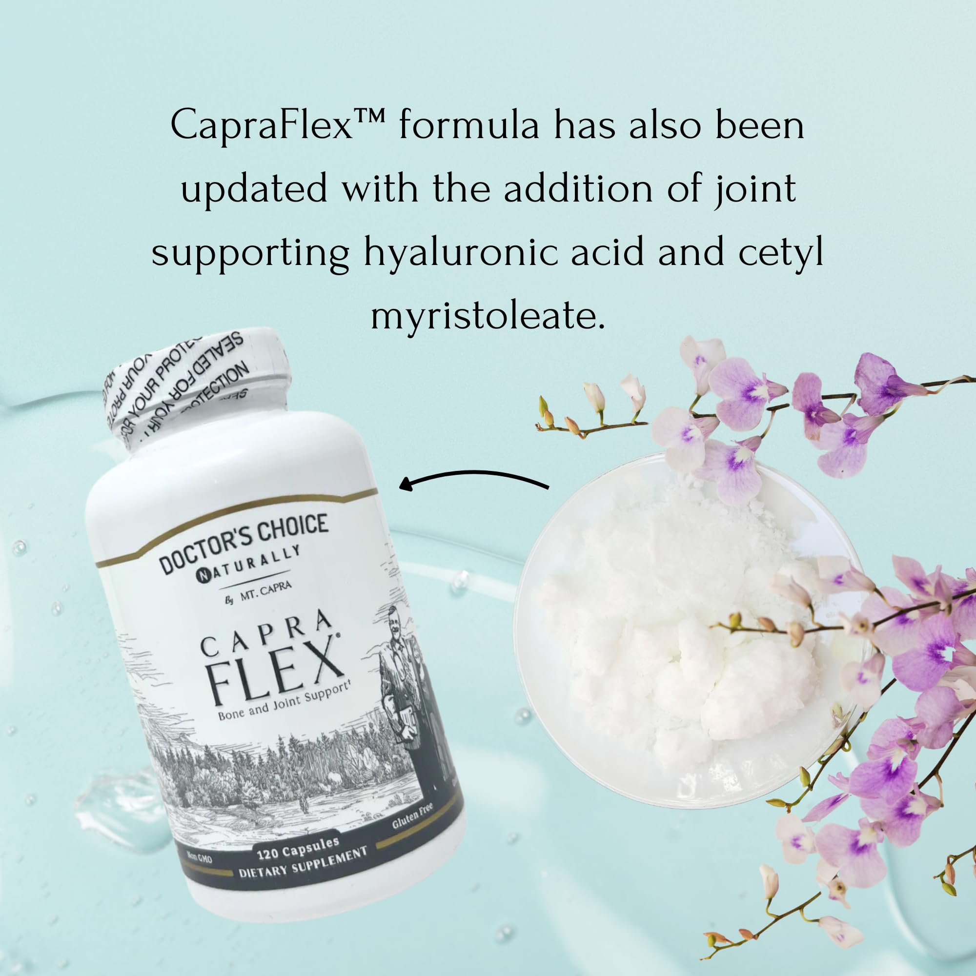 CapraFlex by Mt. Capra | Bone and Joint Support Supplement with Chicken Collagen, Hyaluronic Acid, Turmeric, and Herbs for Joint Vitality | 30 Servings - 120 Capsules - TrustMedUSA