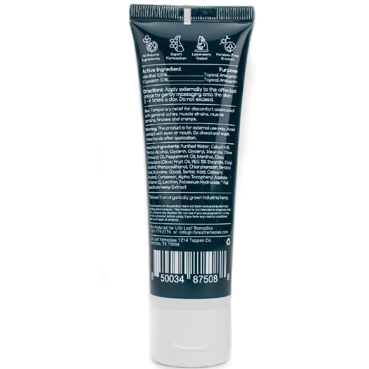 Capsaicin Cream (.05%) - Extra Strength Joint & Muscle, Knee & Back, Neck & Shoulder, Sore Muscle Cream with Capsaicin, Menthol, Celadrin and Hemp - Non-Greasy 3 OZ Deep Comforts by Life Leaf - TrustMedUSA