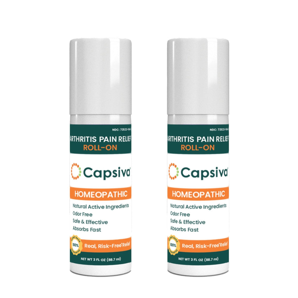 Capsiva Pain Relieving Gel, Absorbs Fast, Odor-Free, Safe for Prescription, No Known Side Effects (Gel Roll-On, 2 Pack, 3 Oz Each) - TrustMedUSA