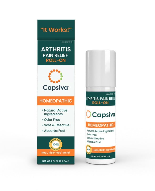 Capsiva Pain Relieving Gel, Absorbs Fast, Odor-Free, Safe for Prescription, No Known Side Effects (Gel Roll-On, 2 Pack, 3 Oz Each) - TrustMedUSA