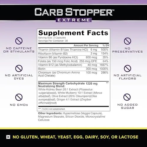 Carb Stopper Extreme (3 Bottles Maximum Strength, Natural Carbohydrate and Starch - TrustMedUSA