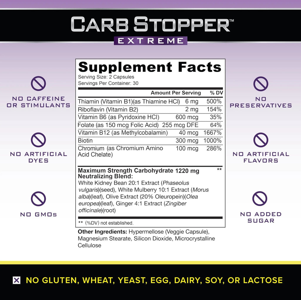 Carb Stopper Extreme (5 Bottles Maximum Strength, Natural Carbohydrate and Starch - TrustMedUSA