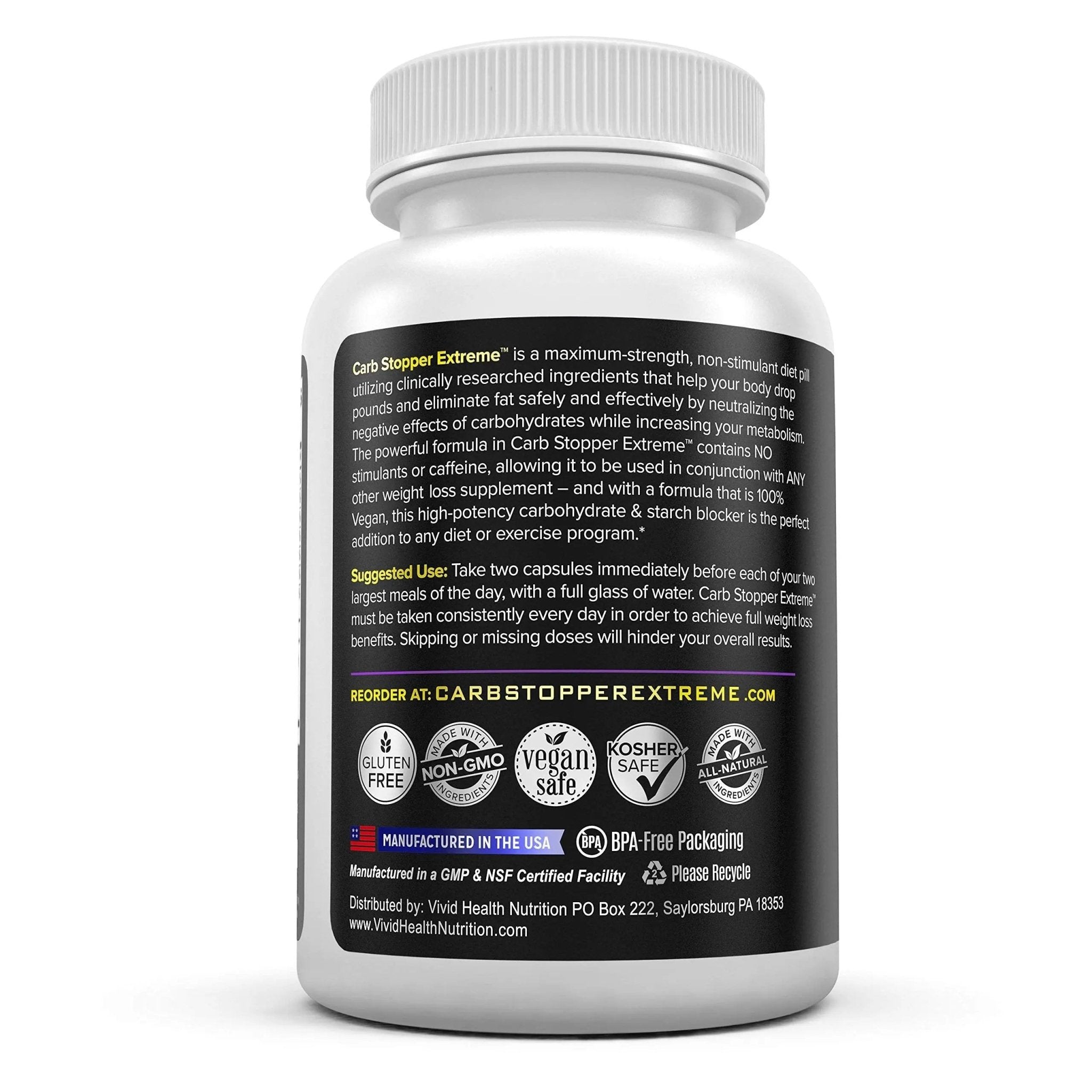 Carb Stopper Extreme (5 Bottles Maximum Strength, Natural Carbohydrate and Starch - TrustMedUSA