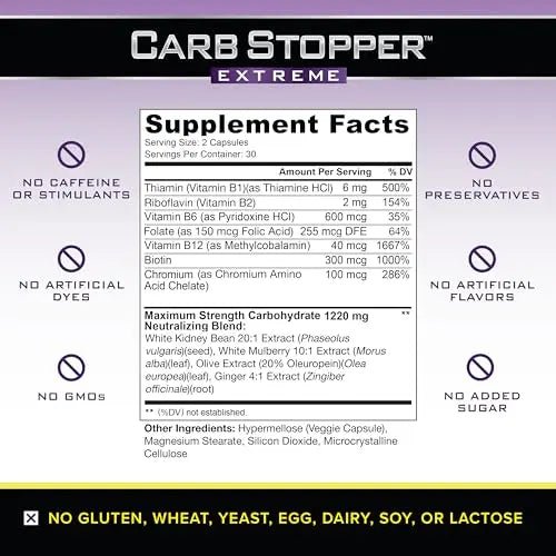 Carb Stopper Extreme: Maximum Strength, Natural Carbohydrate and Starch Neutralizer - TrustMedUSA