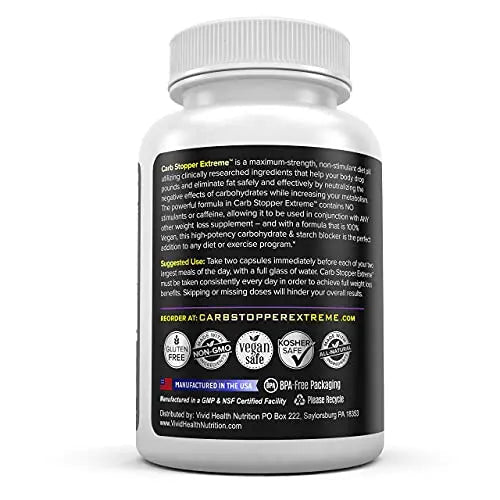 Carb Stopper Extreme: Maximum Strength, Natural Carbohydrate and Starch Neutralizer - TrustMedUSA