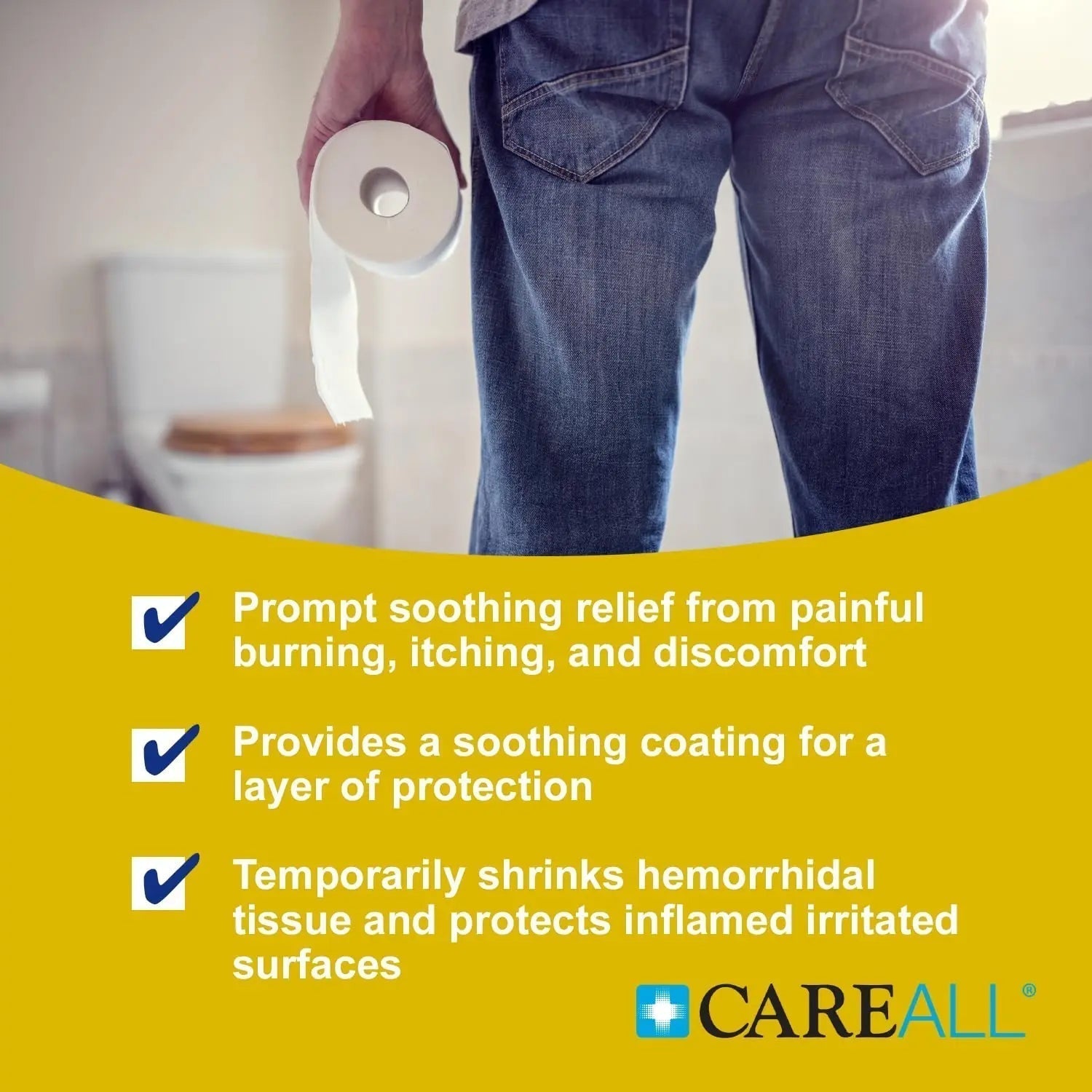 CareAll Hemorrhoidal Ointment 2.0 oz with Applicator. Helps Relieve Burning, Itching, and Discomfort Associated with Inflamed Hemorrhoidal Tissues. Dye, Phthalate, and Fragrance Free - TrustMedUSA