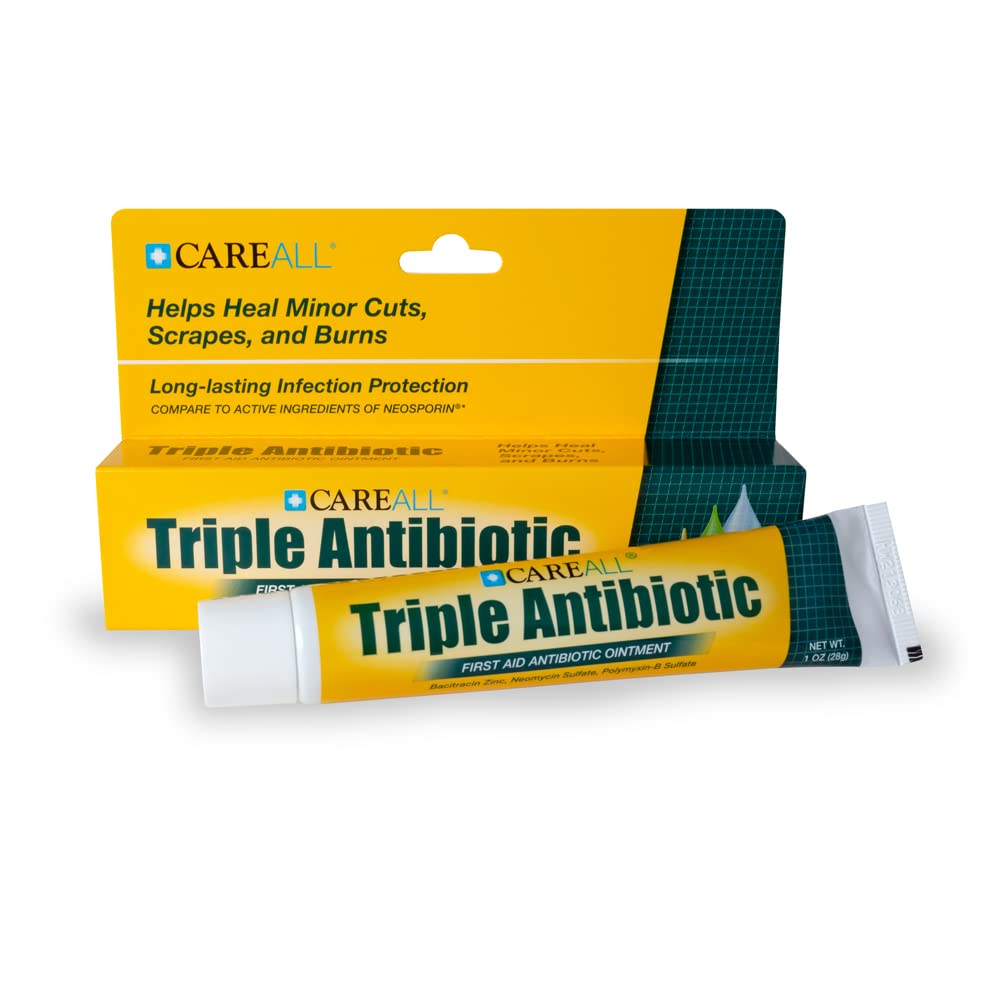 CareAll Triple Antibiotic Ointment 1.0 oz (4 Pack), First Aid Ointment for Minor Scrapes, Cuts, and Burns to Help Prevent Infection, Compare to The Active Ingredients of The Leading Brand - Maple Wellness Supplements