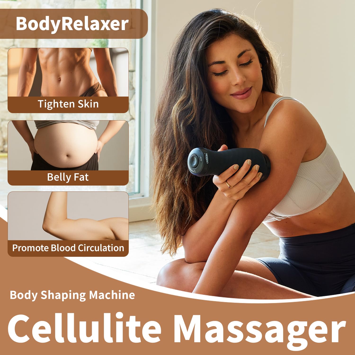 CAREKING Massage Gun Deep Tissue for Women, Vibration Therapy for Muscle Recovery Pain Relief Cellulite Massager for Leg Thigh Abdomen Neck Shoulder Lymphatic Drainage Massager Body Sculpting Machine - Maple Wellness Supplements