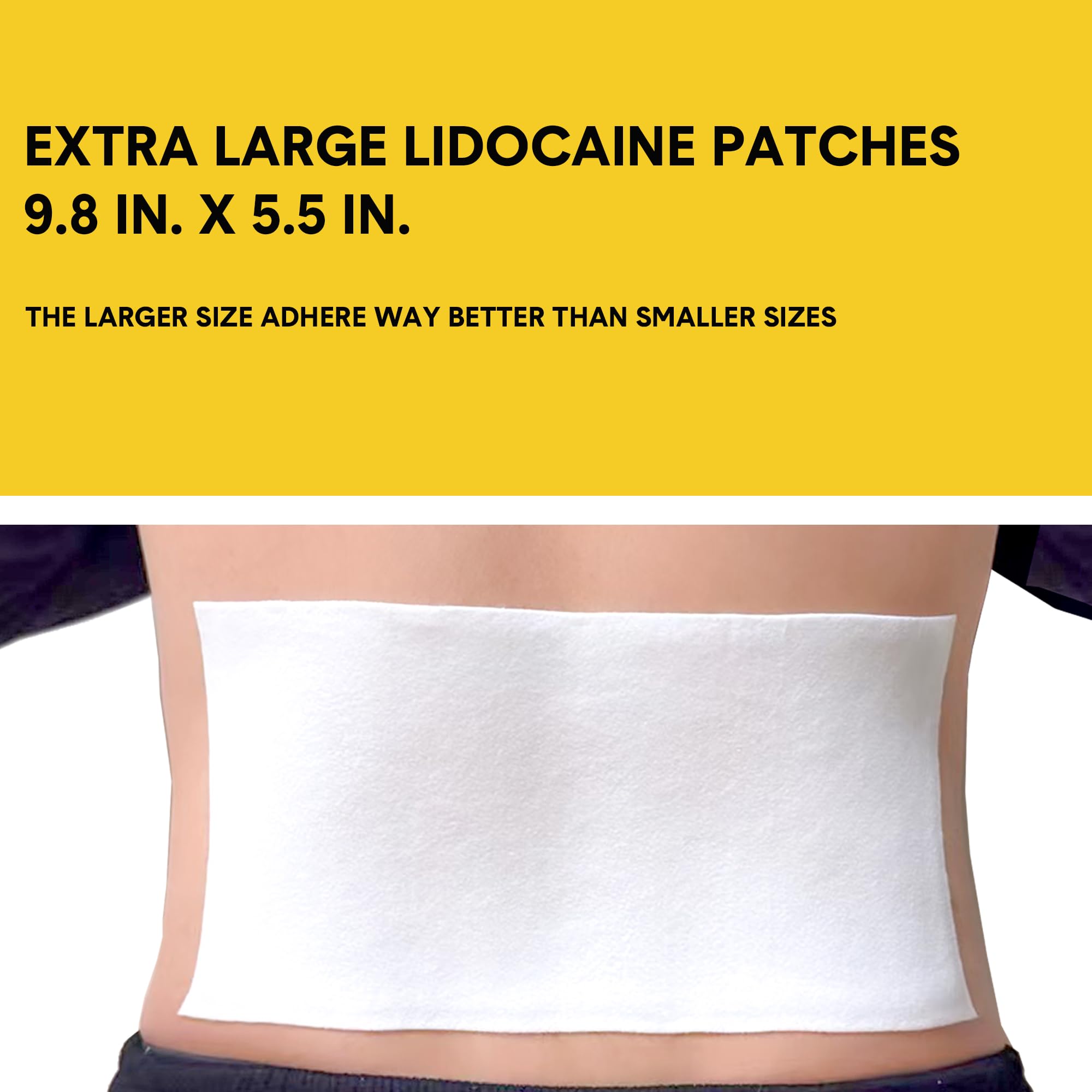 CARELAND 4% Extra Large Lidocaine Patches Maximum Strength Pain Relief Patch XL for Back & Shoulder,Back Pain Relief Products Patches & Flexible Fabric Numbs Away Pain, 6 Ct. - TrustMedUSA