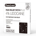 CARELAND 4% Lidocaine Patches Maximum Strength, 21 Count (10cm x 14cm) - OTC Pain Relief Patches with Stronger Adhesion for Back, Shoulder, Knee, Large Size - TrustMedUSA