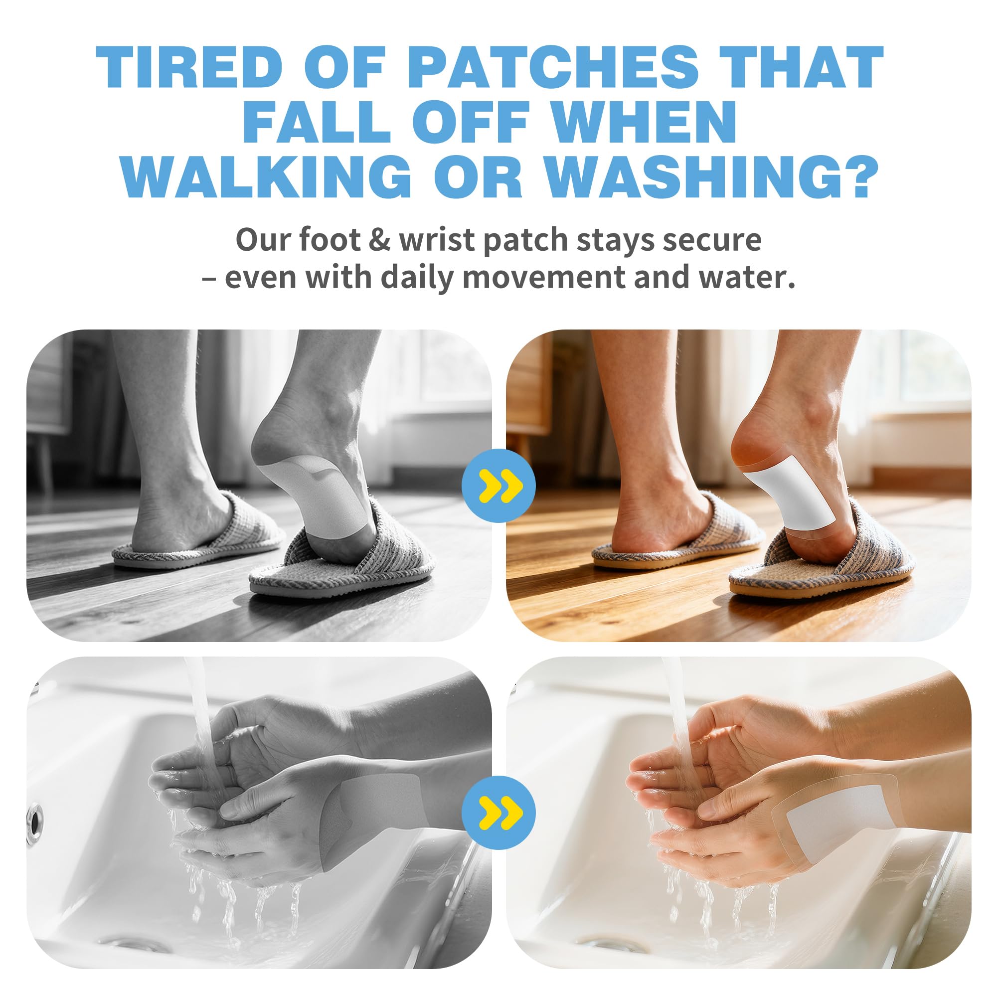 CARELAND Plantar Fasciitis Lidocaine Pain Patches with Hydrogel Technology- Waterproof with Sticky Border, 12 Hour Pain Relief - Contours to Your Foot - 16 Ct - TrustMedUSA