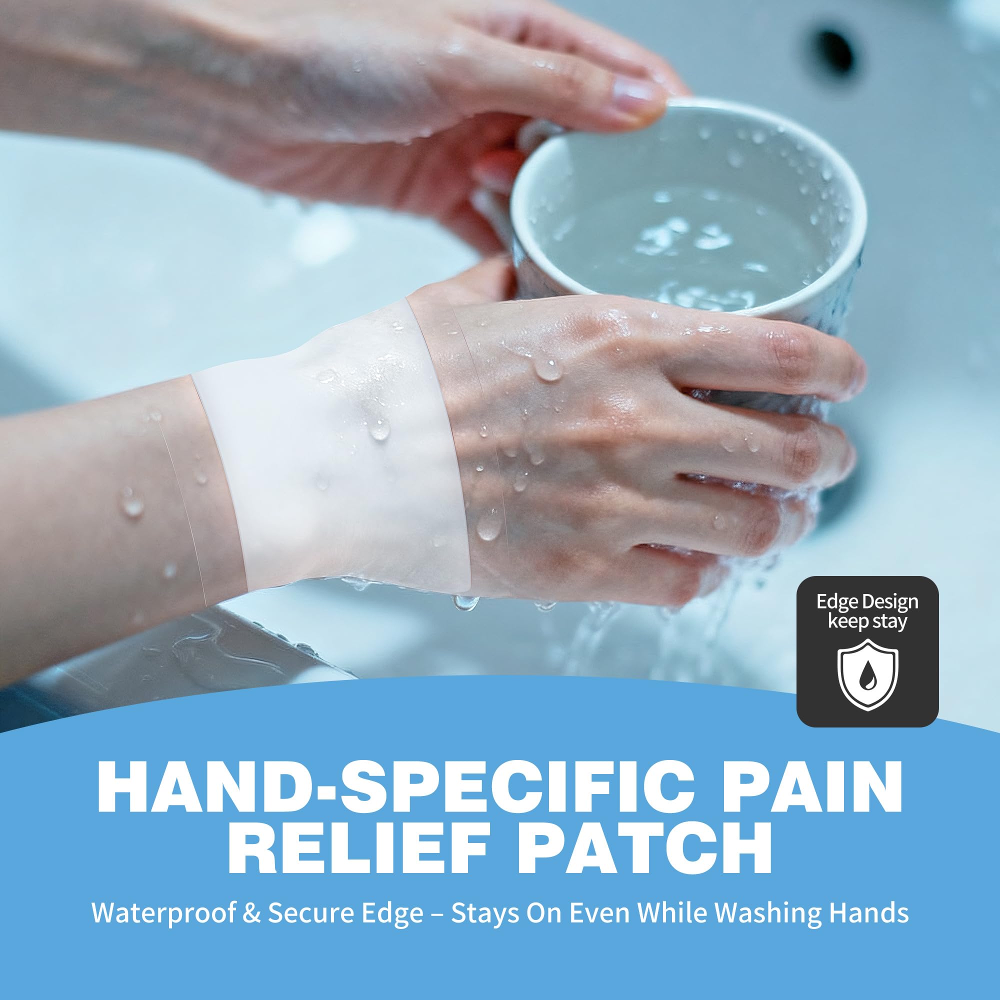 CARELAND Plantar Fasciitis Lidocaine Pain Patches with Hydrogel Technology- Waterproof with Sticky Border, 12 Hour Pain Relief - Contours to Your Foot - 16 Ct - TrustMedUSA