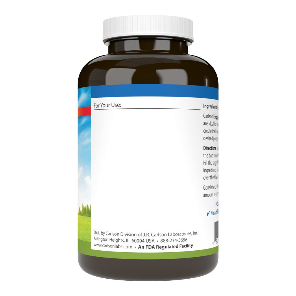 Carlson - Empty Gelatin 00 Capsules, Easy to Separate & Fill, 150 capsules - TrustMedUSA