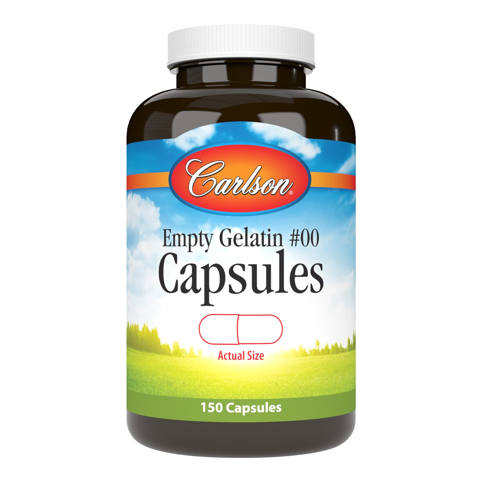 Carlson - Empty Gelatin 00 Capsules, Easy to Separate & Fill, 150 capsules - TrustMedUSA