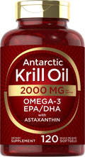 Carlyle Antarctic Krill Oil 2000 mg 120 Softgels | Omega-3 EPA, DHA, with Astaxanthin - TrustMedUSA