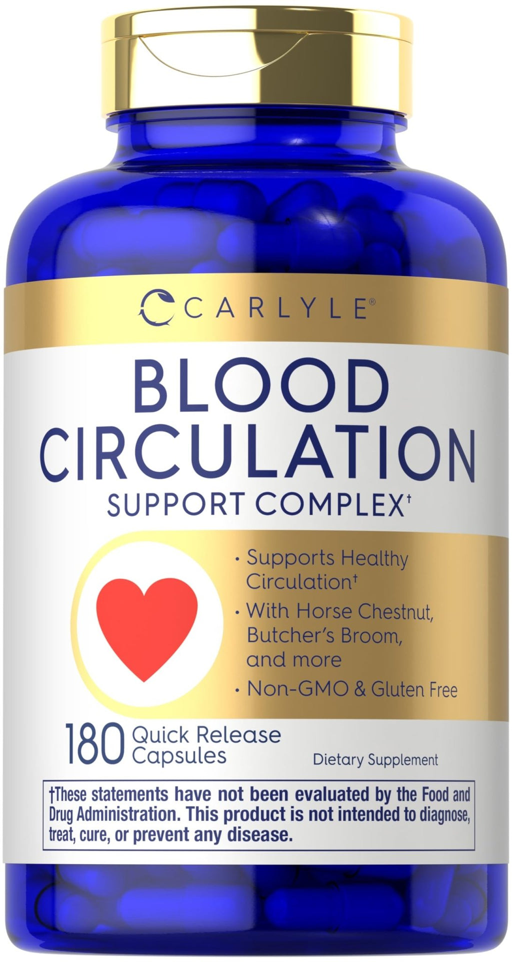 Carlyle Blood Circulation Supplement | 180 Capsules | Supports Healthy Circulation | Non-GMO, Gluten Free - TrustMedUSA