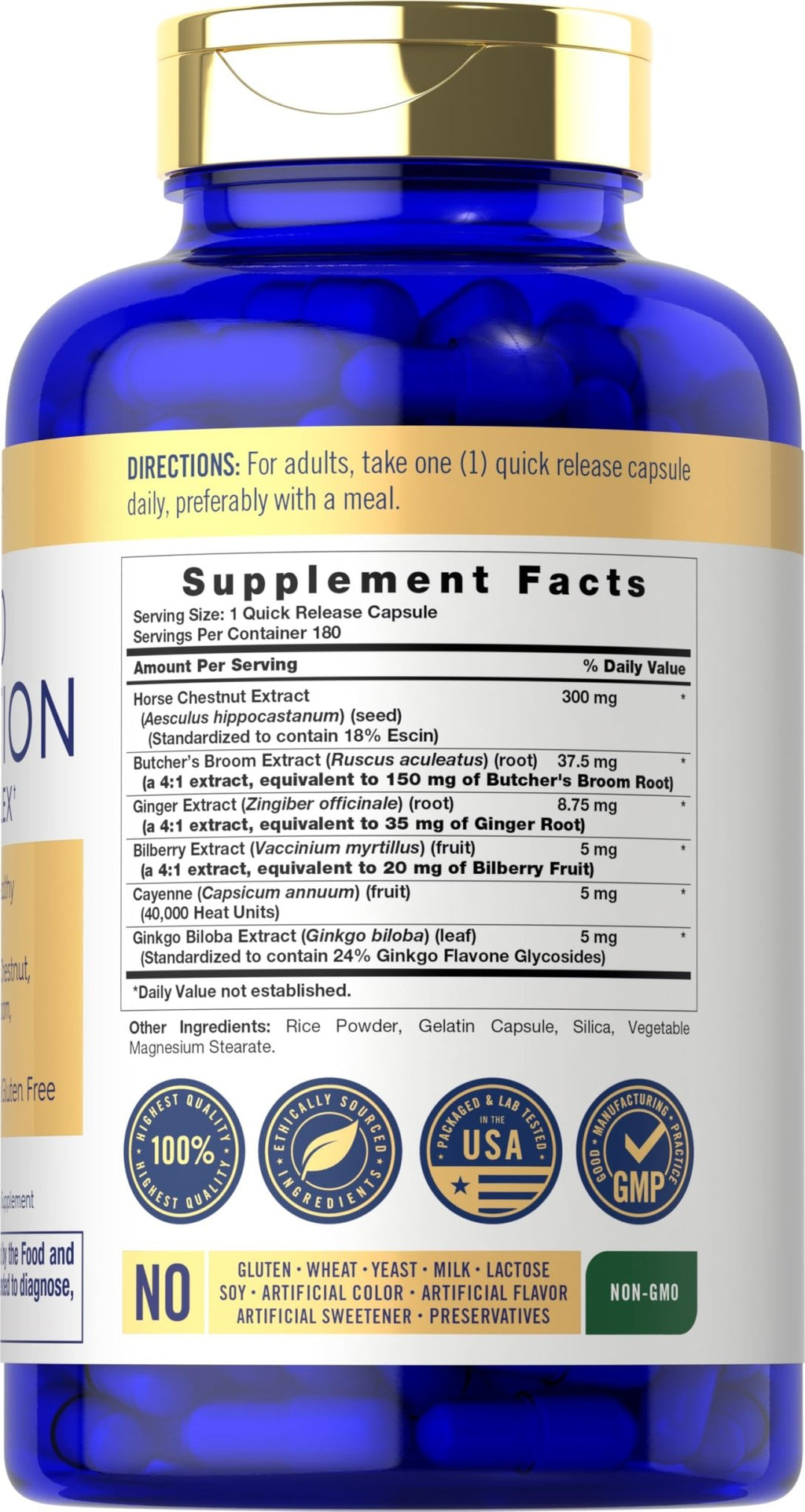 Carlyle Blood Circulation Supplement | 180 Capsules | Supports Healthy Circulation | Non-GMO, Gluten Free - TrustMedUSA