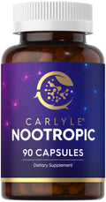 Carlyle Brain Nootropic Supplement | 90 Capsules | with Caffeine, B12, and Guarana Extract | Non-GMO & Gluten Free - TrustMedUSA