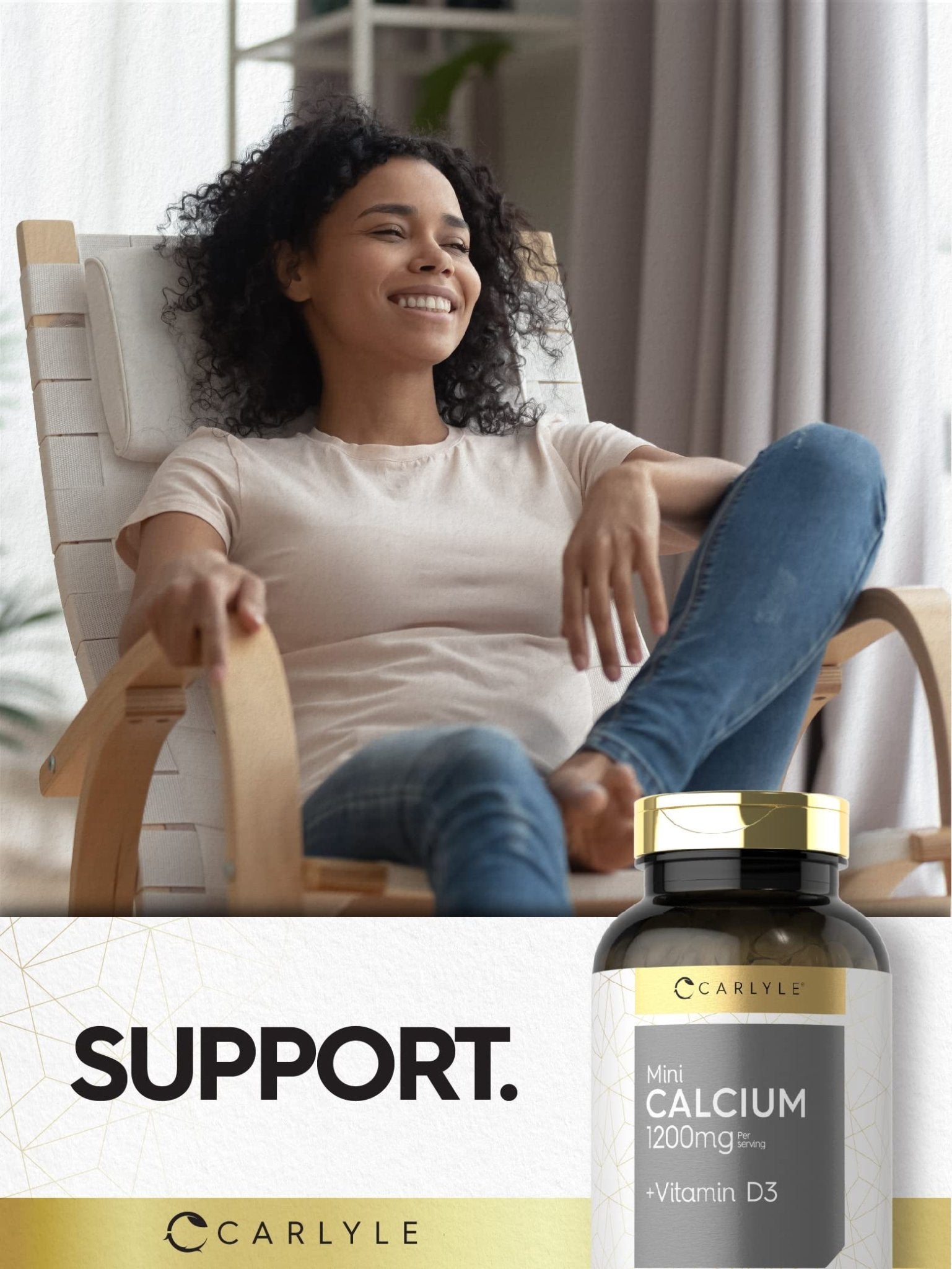 Carlyle Calcium 1200 mg with Vitamin D3 | 300 Softgels | Non-GMO and Gluten Free Supplement - Maple Wellness Supplements