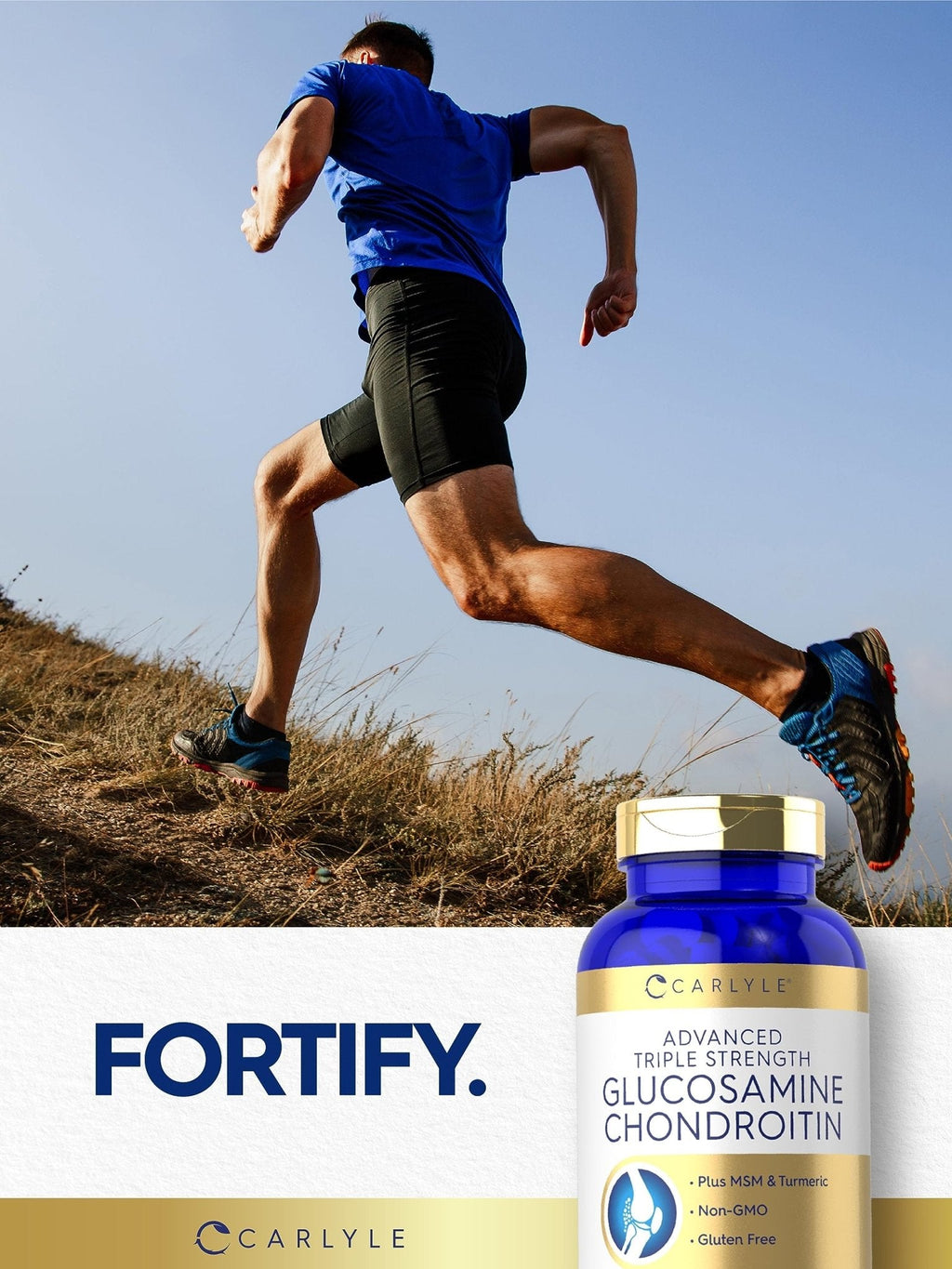 Carlyle Glucosamine Chondroitin MSM Turmeric | 200 Count | Advanced Triple Strength Supplement | Non-GMO & Gluten Free - Maple Wellness Supplements