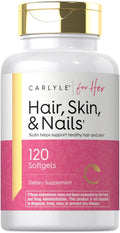 Carlyle Hair Skin and Nails Vitamin | 120 Softgels | Beauty Formula Supplement | with Biotin and Collagen Zinc, Vitamin A, B6, C & E | Non-GMO, Gluten Free - Maple Wellness Supplements
